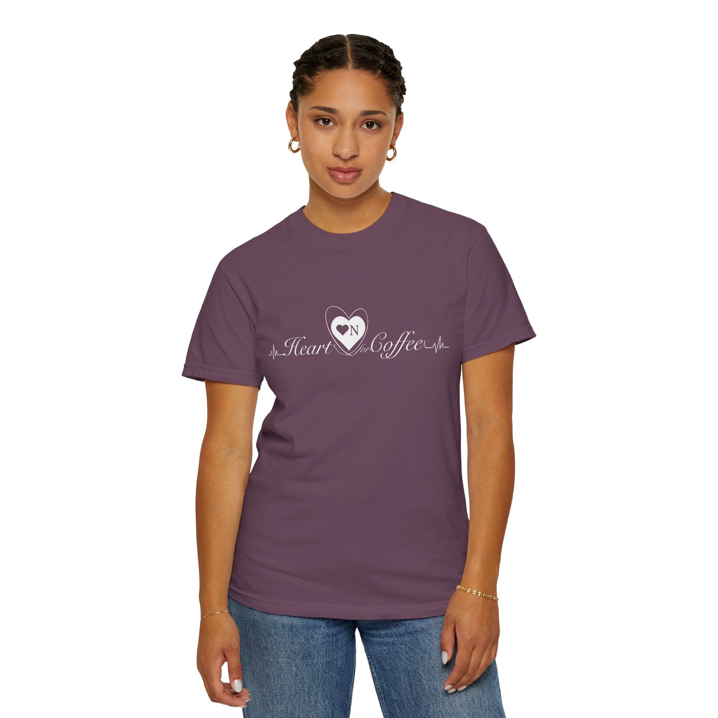 "My Safe Word is Refill" – Heart On Brand Relaxed Tee | Soft, Flirty, Caffeinated