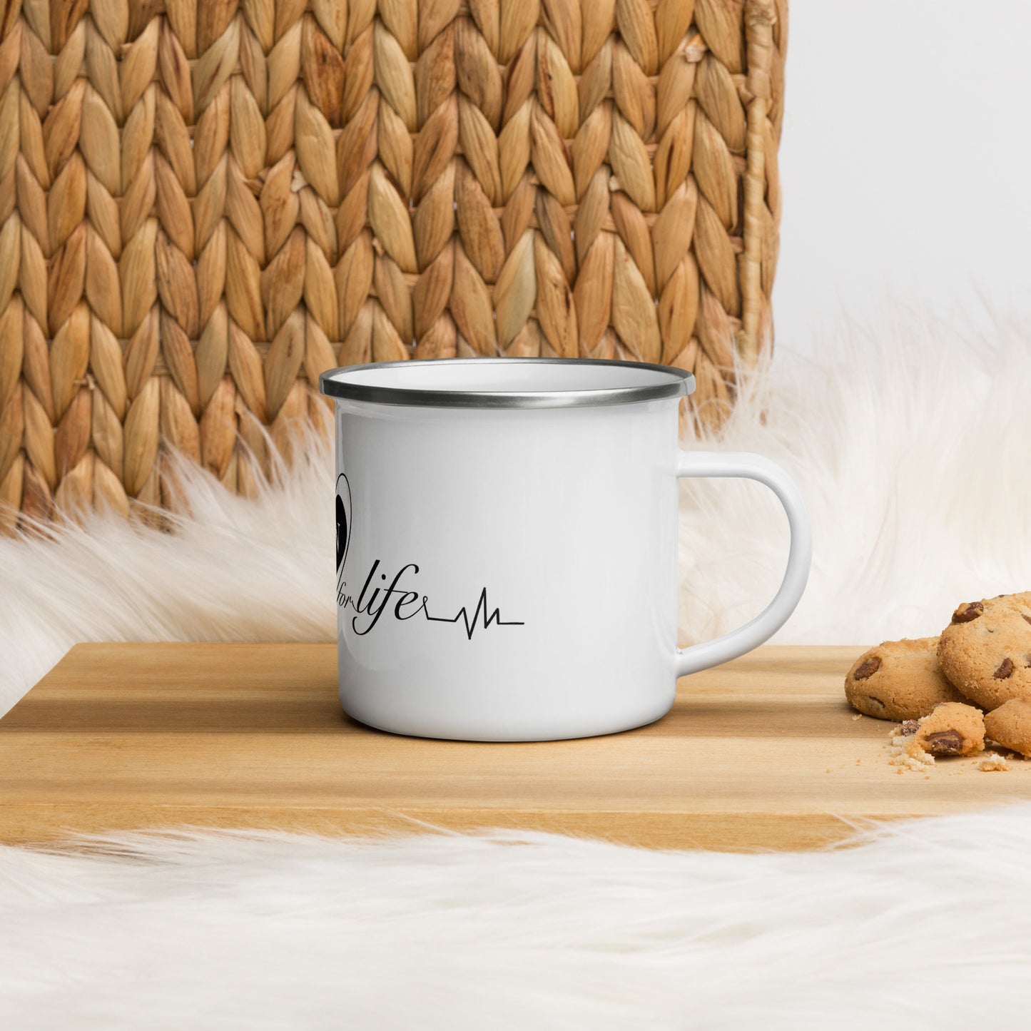 Heart On for Life Enamel Mug