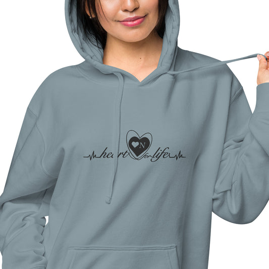 Heart On for Life Vintage Style Hoodie- Unisex