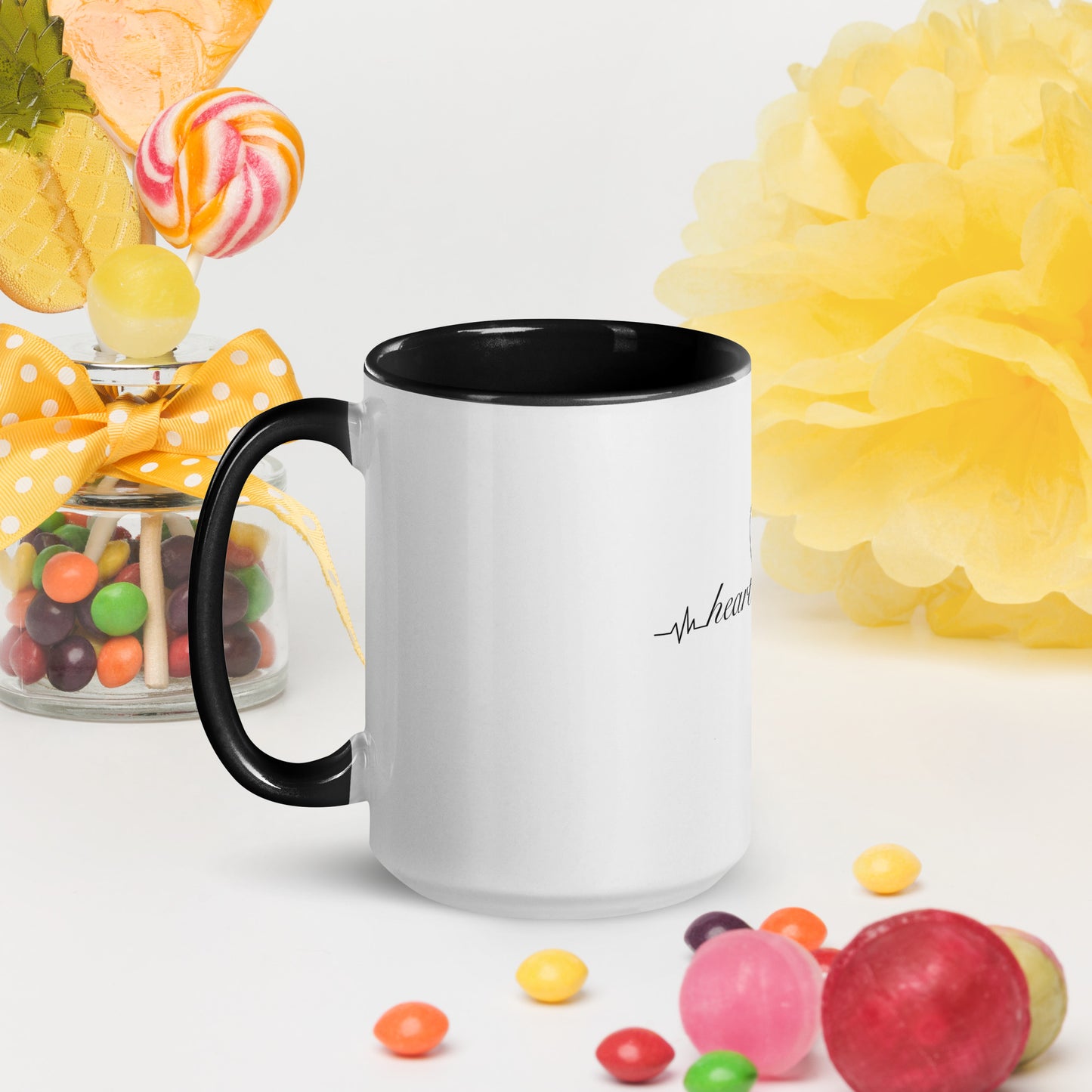 Cute Heart On for Life Mug with Color Inside