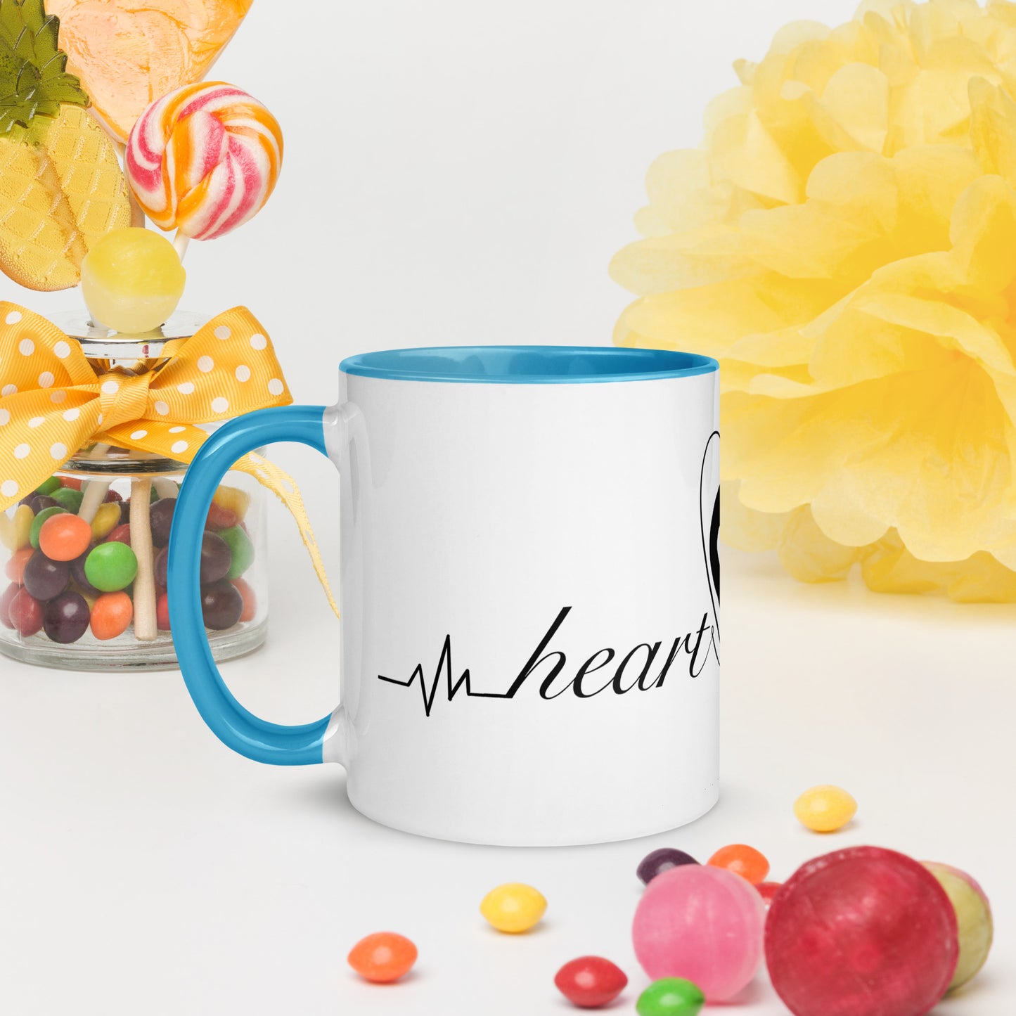 Cute Heart On for Life Mug with Color Inside