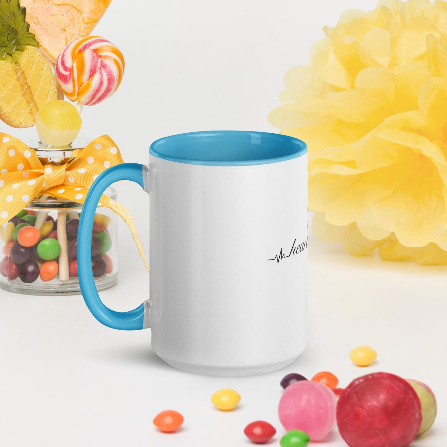 Cute Heart On for Life Mug with Color Inside