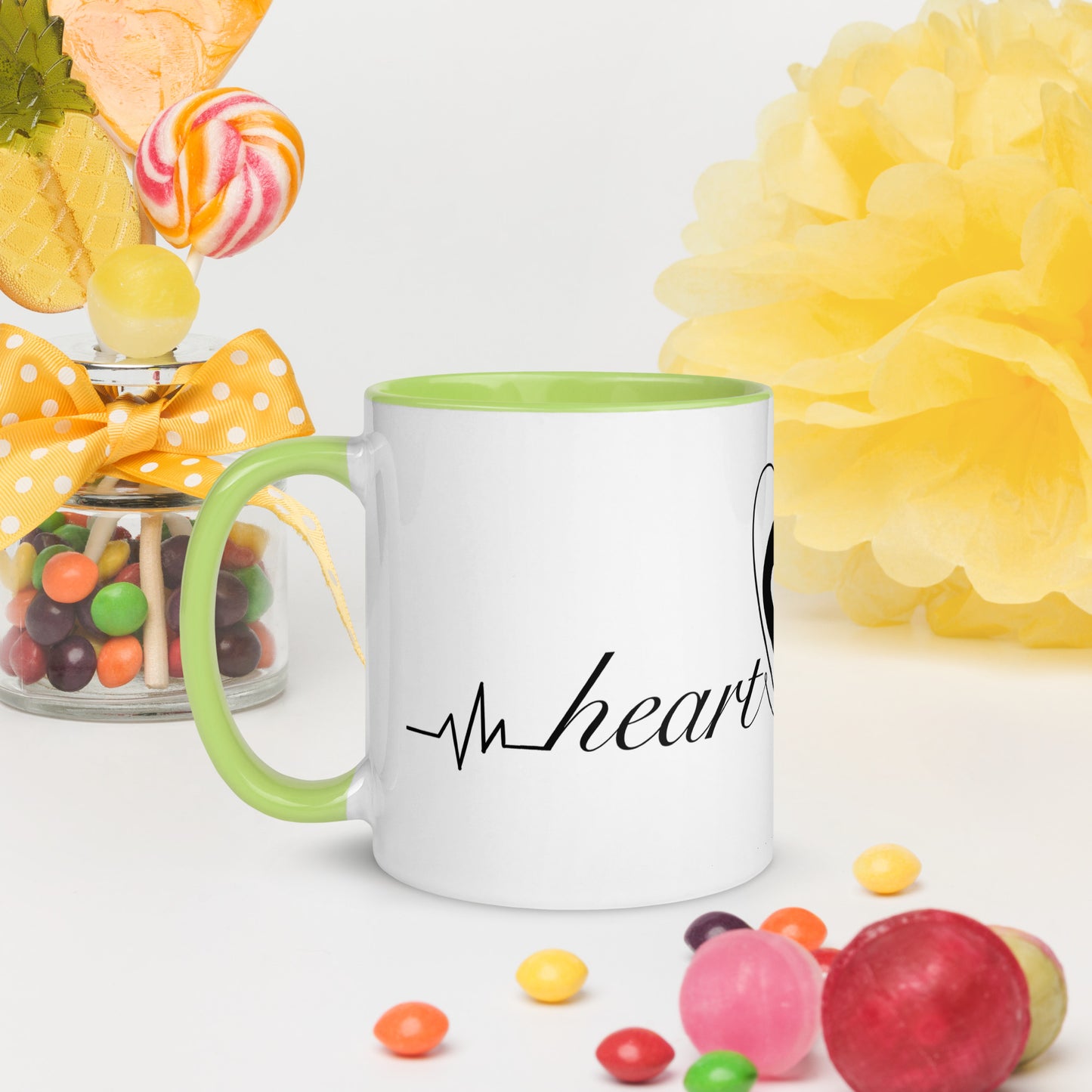 Cute Heart On for Life Mug with Color Inside